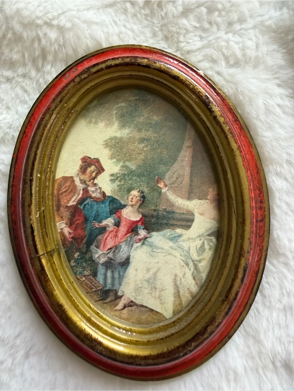 Set of 4 Vintage Italian Florentine Prints & Gold Renoir Wall Art